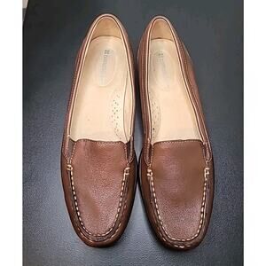 Naturalizer Jonella Slip-On Loafers 8.5N Brown Leather Moc Toe Low Heel | VGUC